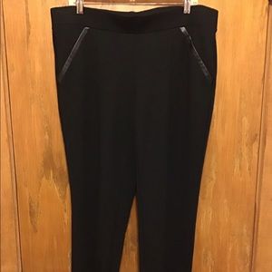 Rafaella Comfort Black Stretch Ponte Knit Ankle Length Pants - Size 14